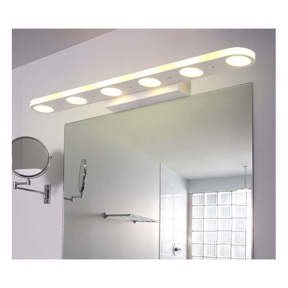 Leigh Modern Oval Metal/Acrylic Bedroom Wall Lamp, White