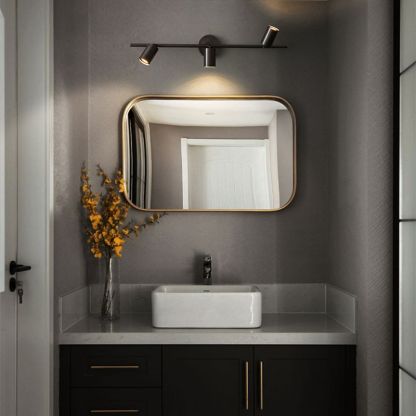 Freja Modern Cylinder Metal Wall Mounted Lamp, Black/Brass
