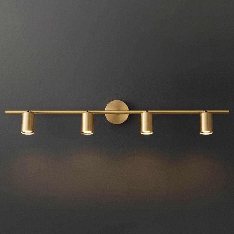 Freja Modern Cylinder Metal Wall Mounted Lamp, Black/Brass