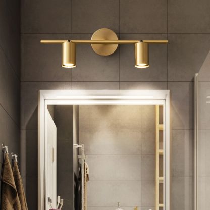 Freja Modern Cylinder Metal Wall Mounted Lamp, Black/Brass