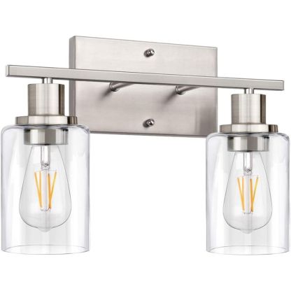 Alessio Modern Mirror Front Black Vanity Wall Lamp, Metal/Glass
