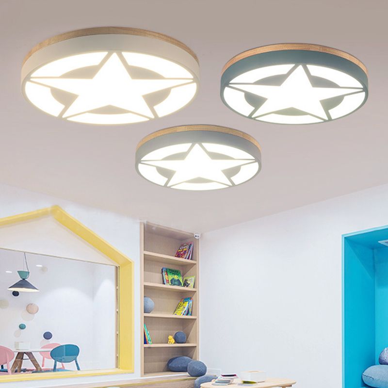 Quinn star-shaped ceiling lights installed in children's room