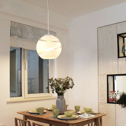 Art Deco Globe Pendant Light over Dining Table