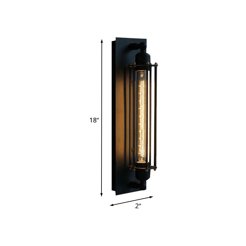 Orr Industial Rectangular Metal Glass Wall Lamp