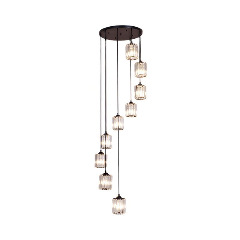 Kristy Modern Minimalist Metal Glass Chandelier Living Room