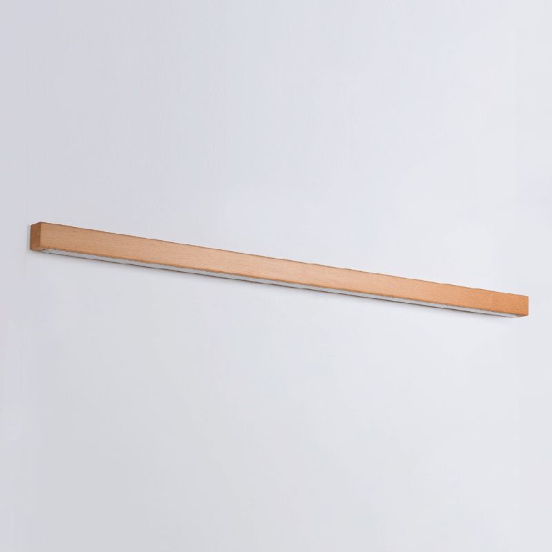 Ozawa Linear Mirror Wooden Front Vanity Wall Lamp