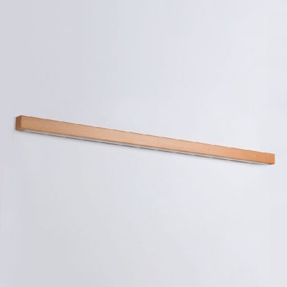 Ozawa Linear Mirror Wooden Front Vanity Wall Lamp