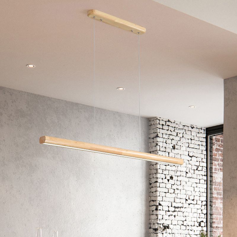 Ozawa Designer Linear Rod Shaped Pendant Light, Wood