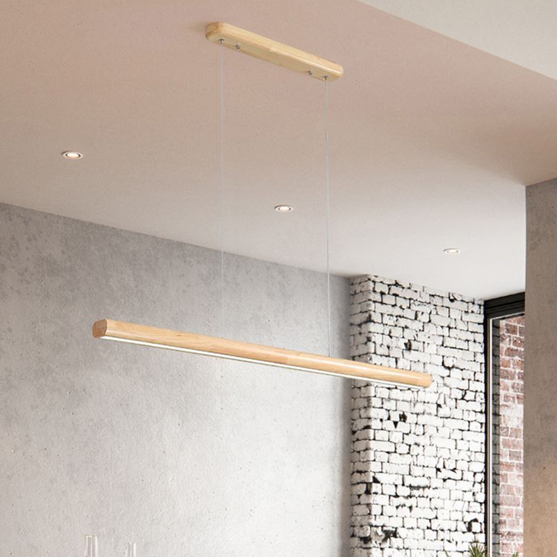 Ozawa Designer Linear Rod Shaped Pendant Light, Wood