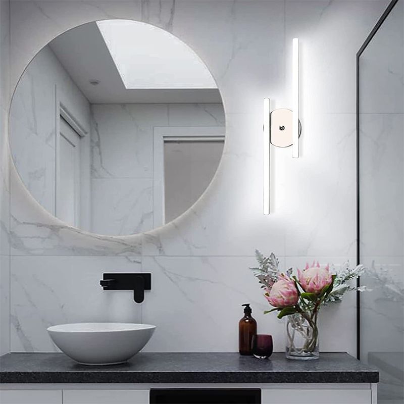 Modern Bi-Linear LED Vanity Wall Lamp, Black/Silver | Las Sola