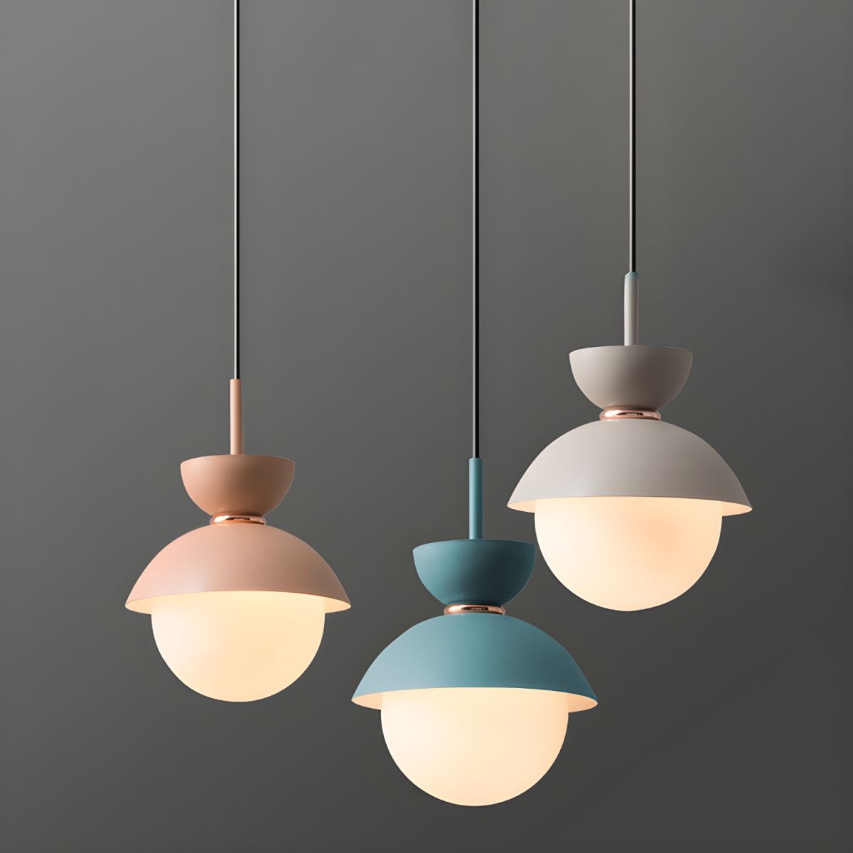 Cairns Nordic Metal Colourful Globe Pendant Light, Bedroom