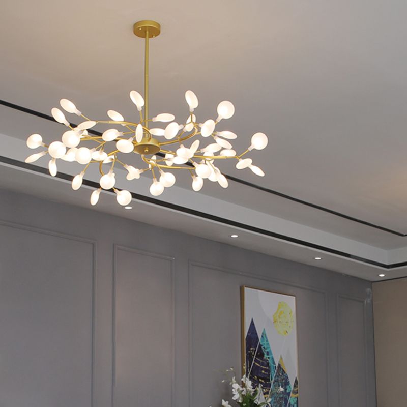 Olivia Unique Branch Firefly Art Deco Chandelier Black/Gold