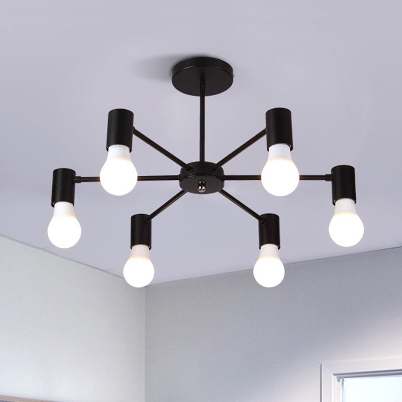 Valentina Industrial Semi Metal Flush Mount Ceiling Light Living Room