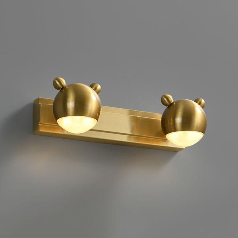 Modern Animal Globe Metal Vanity Wall Light, Gold, Bedroom | Las Sola