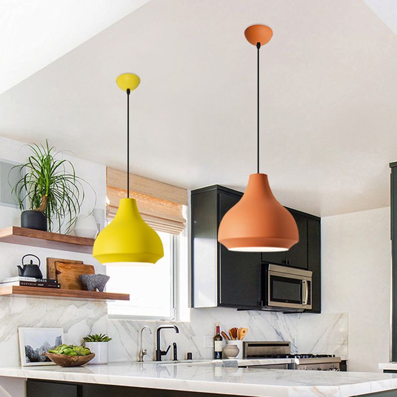 Yellow and Orange Morandi Pendant Lights in Kitchen