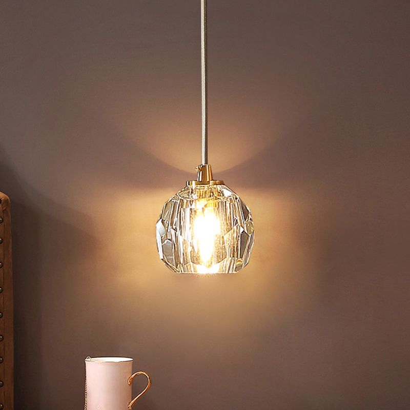 Luxury Globe Metal/Glass Pendant Light, Bedroom