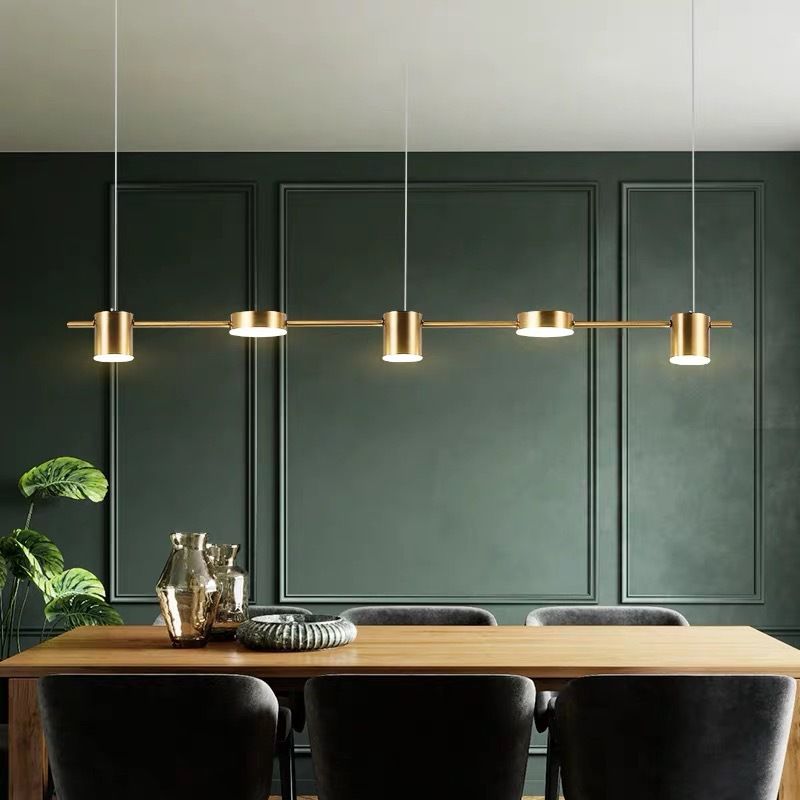 Dining area with Leigh linear pendant light, Las Sola