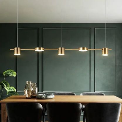 Dining area with Leigh linear pendant light, Las Sola