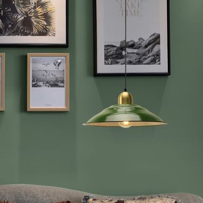 Green Cairns pendant light in living room setting.
