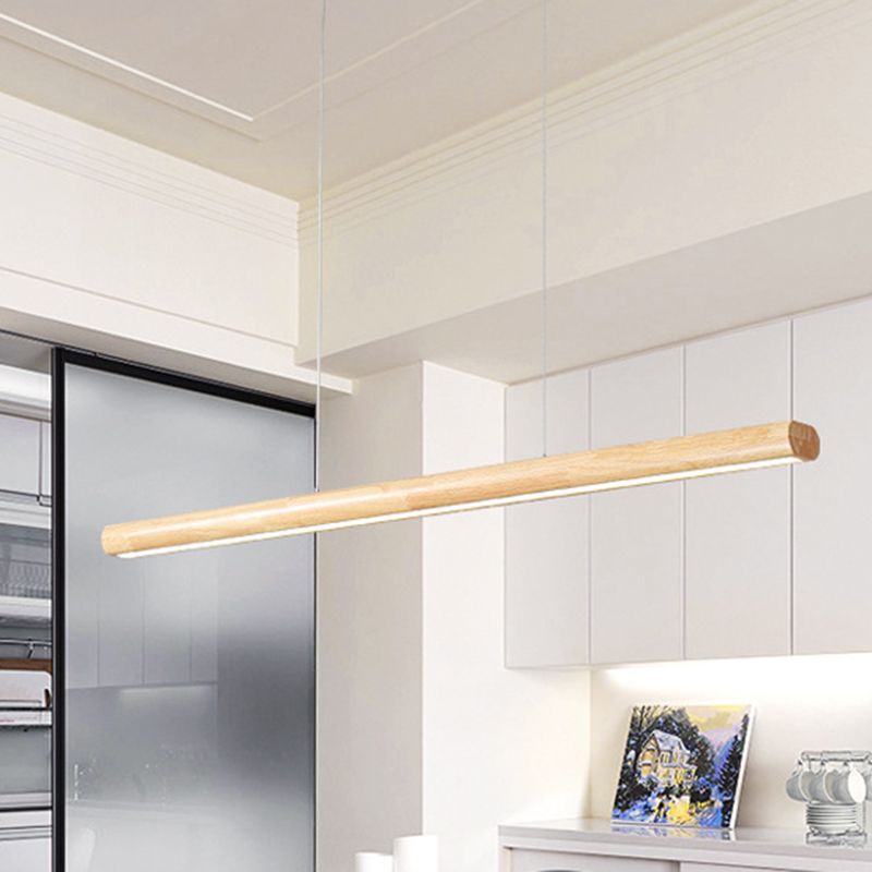 Ozawa Designer Linear Rod Shaped Pendant Light, Wood