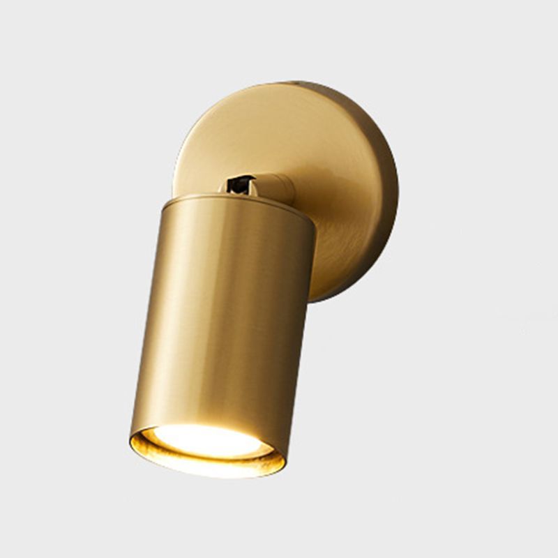 Freja Modern Cylinder Metal Wall Mounted Lamp, Black/Brass