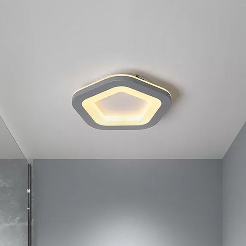 Quinn Modern Flower Metal Flush Mount Ceiling Light Gray