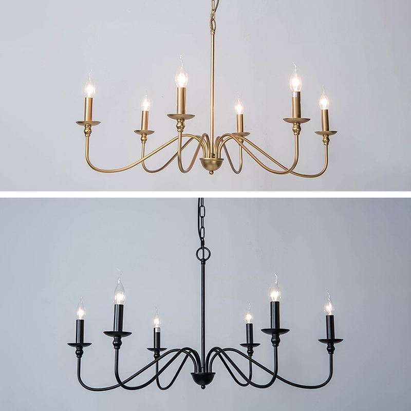 Silva Retro Vintage Golden Candle Metal Chandelier