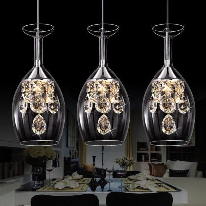 Kristy Modern Wine Glass Crystal Pendant Light