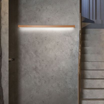 Ozawa Linear Mirror Wooden Front Vanity Wall Lamp