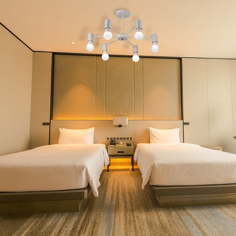 Valentina Industrial Semi Metal Flush Mount Ceiling Light Living Room