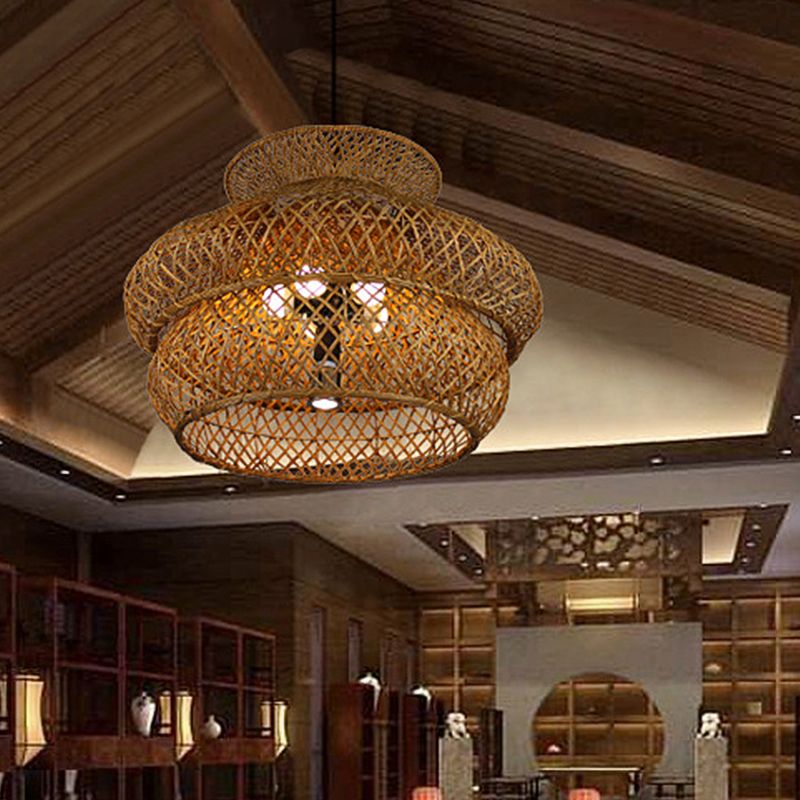 Ritta Unusual Natural Rattan Weave Pendant Light