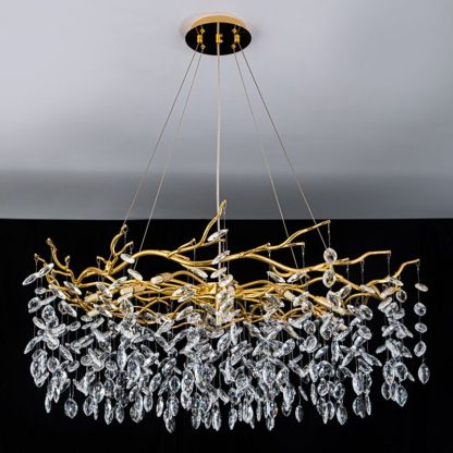 Marilyn Contemporary Gold Glass Crystal Chandelier
