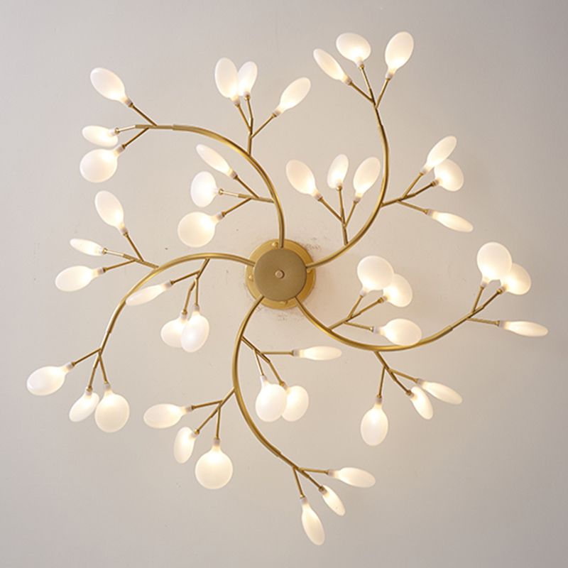 Olivia Unique Branch Firefly Art Deco Chandelier Black/Gold