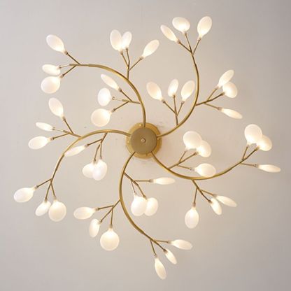 Olivia Unique Branch Firefly Art Deco Chandelier Black/Gold
