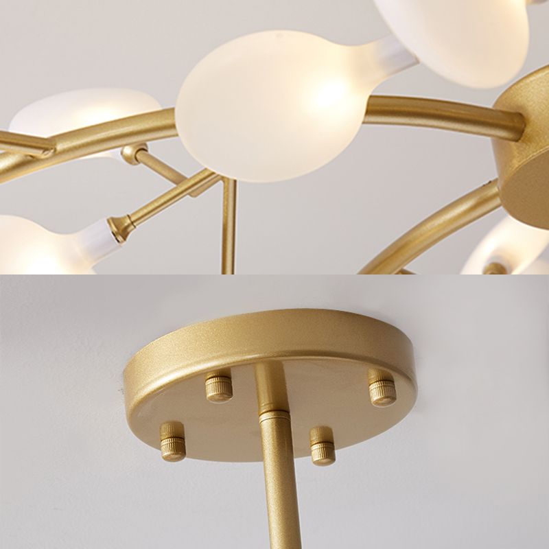 Olivia Unique Branch Firefly Art Deco Chandelier Black/Gold