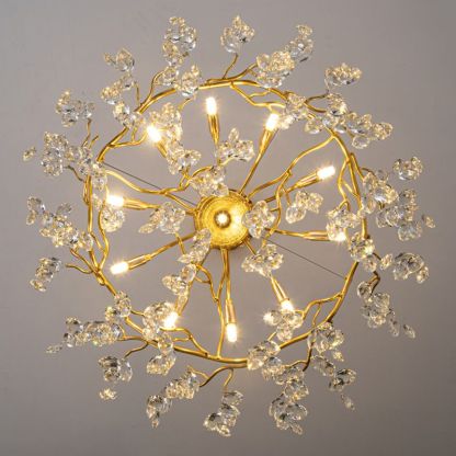 Marilyn Contemporary Gold Glass Crystal Chandelier
