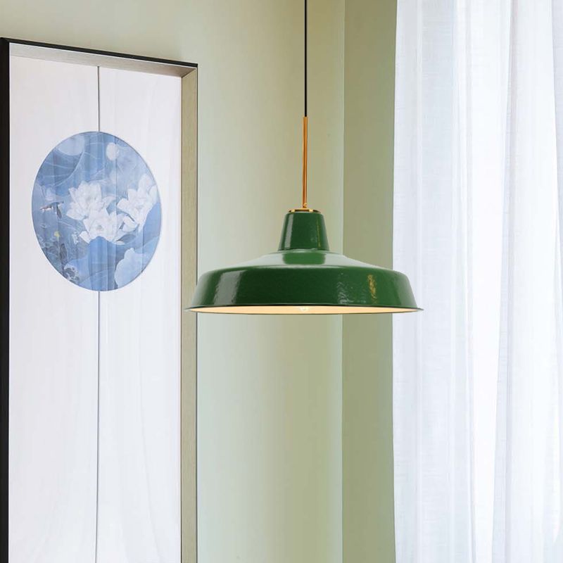 Green Cairns Pendant Light - Vintage Metal Fixture