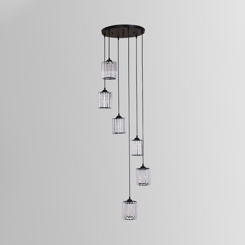 Kristy Modern Minimalist Metal Glass Chandelier Living Room