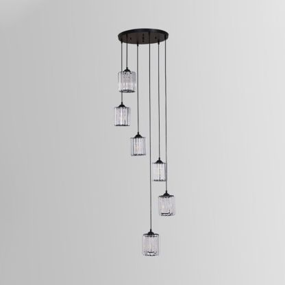 Kristy Modern Minimalist Metal Glass Chandelier Living Room