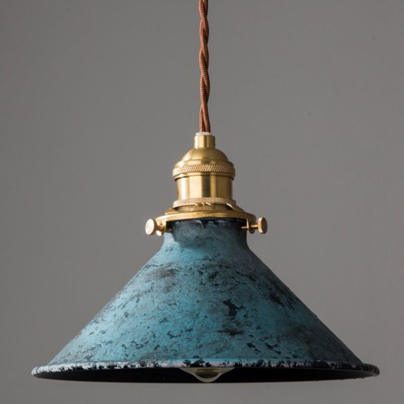 Blue Alessio Vintage Pendant Light Fixture Alessio Aged Rusty Vintage Rustic Finish Pendant Light, 3 Style
