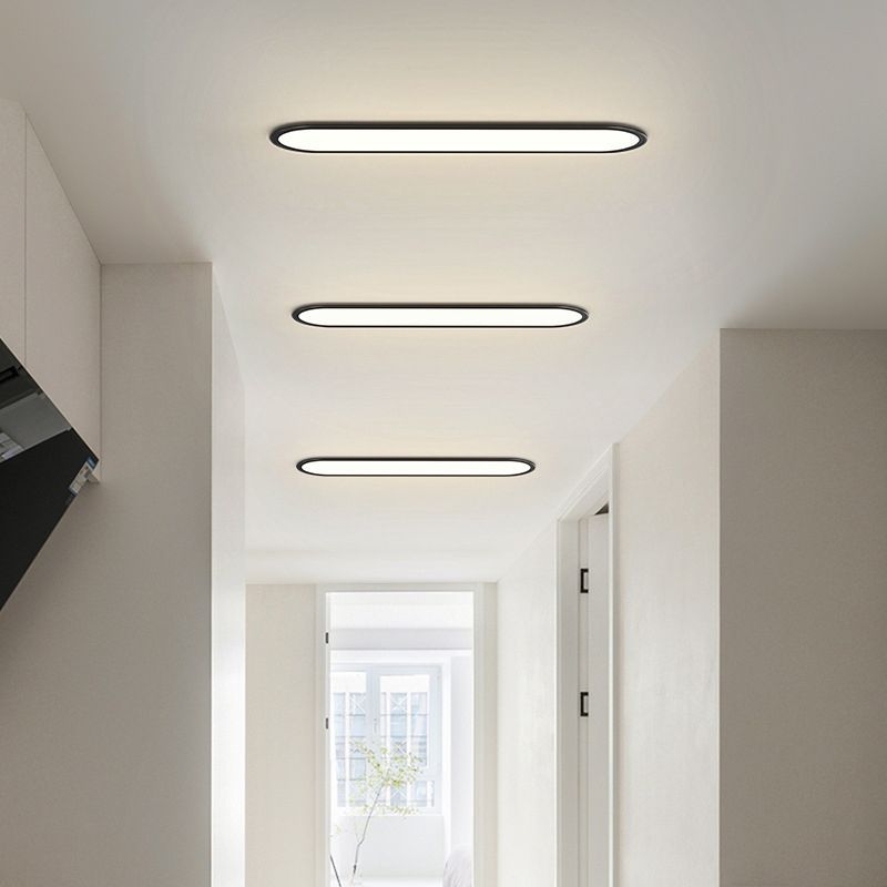Edge Minimalist Thin Oval Flush Mount Ceiling Light
