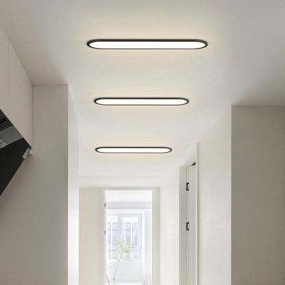 Edge Minimalist Thin Oval Flush Mount Ceiling Light