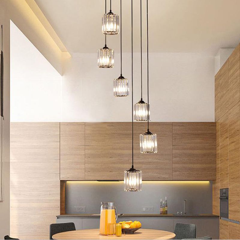 Kristy Modern Minimalist Metal Glass Chandelier Living Room