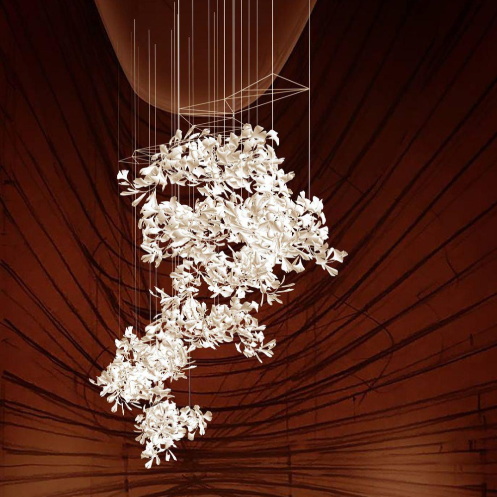 Olivia Modern Leaf Chandelier Metal/Ceramic Bedroom/Living Room