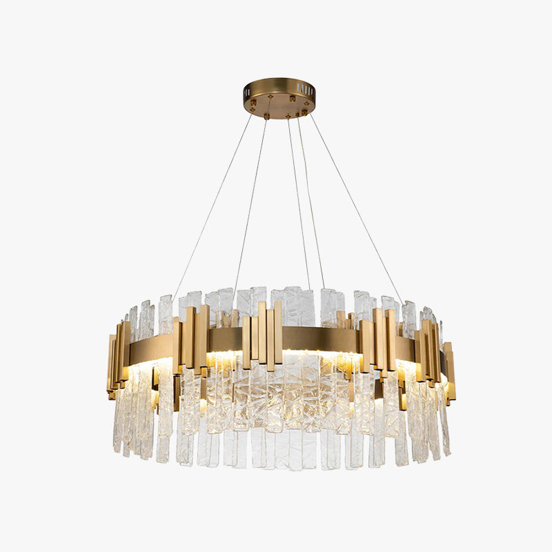 Marilyn Mid Century Iron & Glass Chandelier Circle