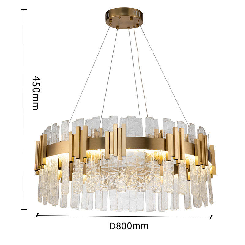 Marilyn Mid Century Iron & Glass Chandelier Circle