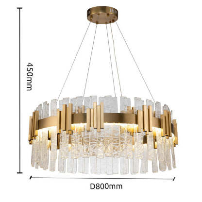 Marilyn Mid Century Iron & Glass Chandelier Circle