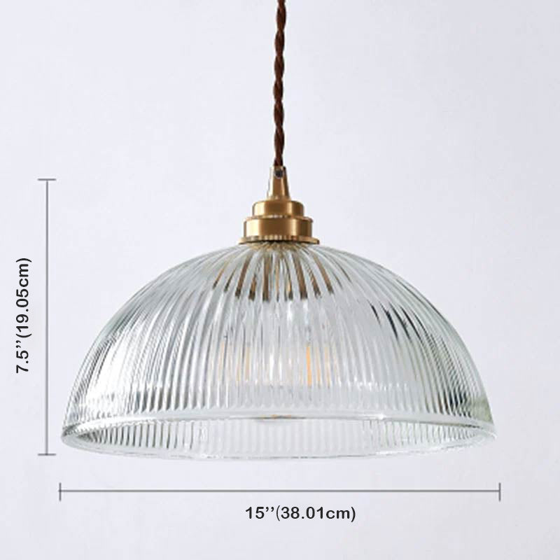 Alessio glass pendant light dimensions: 7.5" x 15" bowl shade.
