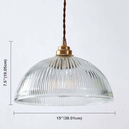 Alessio glass pendant light dimensions: 7.5" x 15" bowl shade.