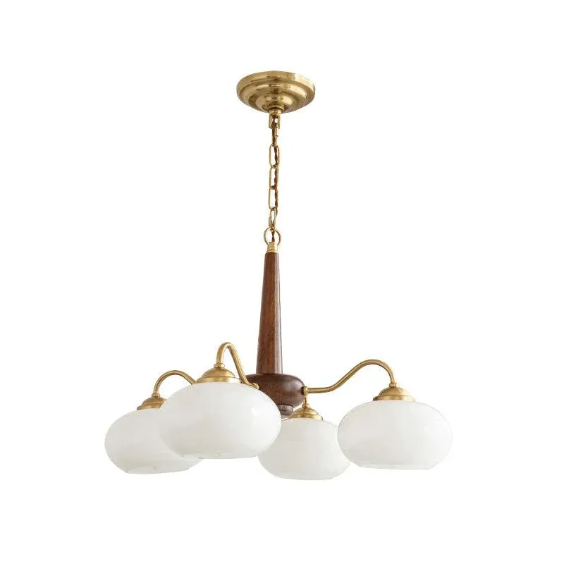 Valentina Vintage Wood Glass Chandelier Shades Living Dining Room